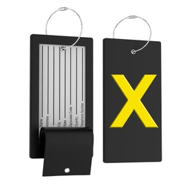 Highwind Luggage Bag Tag Initial - Fully Bendable Tag w/Stainless Steel Loop