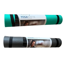 daniplus Fitness Mat Green Yoga Mat Pilates Mat Sports Mat Stretch 180 x 60 x 0.5 cm (Grey)