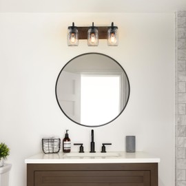 classy leaves Bathroom Vanity Light Fixtures, 3 Light Farmhouse Mason Jar Vanity Lights for Bathroom, Rustic Bathroom Lighting Lights Over Mirror