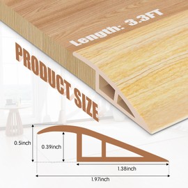 Floor Transition Strip Door Threshold 39" Floor Transition Reducer Trim on The Edges Threshold Strip Self Adhesive Suitable for Doorways, Tiles, Carpet