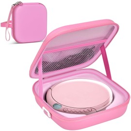 ANKHOH Portable CD Player Case with Belt, for Deluxe, for Sunoony, for MEGATEK, for Gueray, for ARAFUNA, for Klim, Travel Carrying Holder Storage for Walkman and Cable Accessories (Case Only) (Pink)