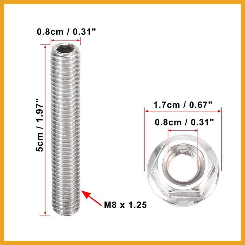 Partuto 16pcs Stainless Steel Exhaust Manifold Bolt Stud Hardware for