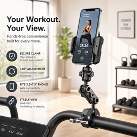 Adjustable Phone Mount for Dashboard & Flat Surfaces – Dual Articulating Arm with Heavy-Duty Screw Base