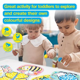 Haku Yoka Magic Dot Marker Art Set, 12 Dinosaur Themed Cards with Hidden Patterns, Kids' Creative Activity Kit, Washable, Ideal for Toddlers 2 Years and Up