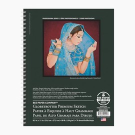 Bee Paper 8.5" x 11" Globetrotter Premium Sketch Paper Pad, 70 Sheets