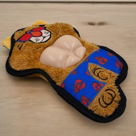 MIJOMA Dog Toy Predator with Swimming Trunks - Squeaky, Robust & Soft Toy for Dogs, Summer Fun & Beach Feel, 29 x 19 cm, 100% Polyester (Tiger)