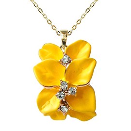 Navachi - 18K Gold Plated Base Metal with 18K Round White Crystal, enamel, Crystal