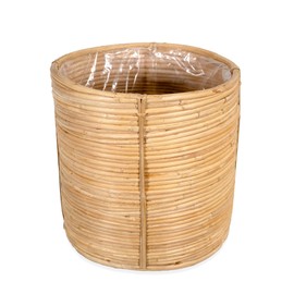 DARO DEKO Rattan Basket Pot Diameter 22 x 20 cm Round Flower Pot Braided Storage Basket Planter Flower Basket