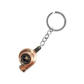 Augeny Car Turbo Keychain, Creative Charming Polished Turbocharger Key Chain, Mini Auto Turbo Key Ring, Car Part Decoration (Small-Copper)
