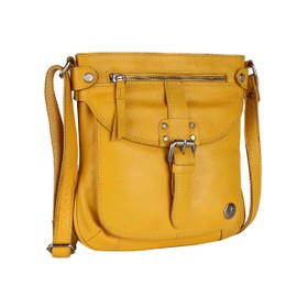 LEDERBUCK Real Leather Small Crossbody Handbags & Purses for Women - Crossover over the Shoulder Bag (Mellow Yellow)
