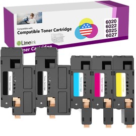 Limeink Compatible Ink Cartridge Replacement for Xerox Workcentre 6027 Toner for Xerox 106r02759 Toner Cartridge Black Toner for Xerox Phaser 6027 6025 6022 6020 (2 Black, 1 Cyan, 1 Magenta, 1 Yellow)