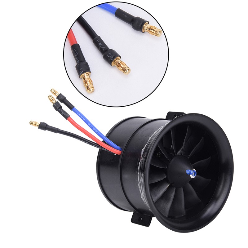 EDF 70mm 12-Blade Fan Propeller with Starting Motor for RC
