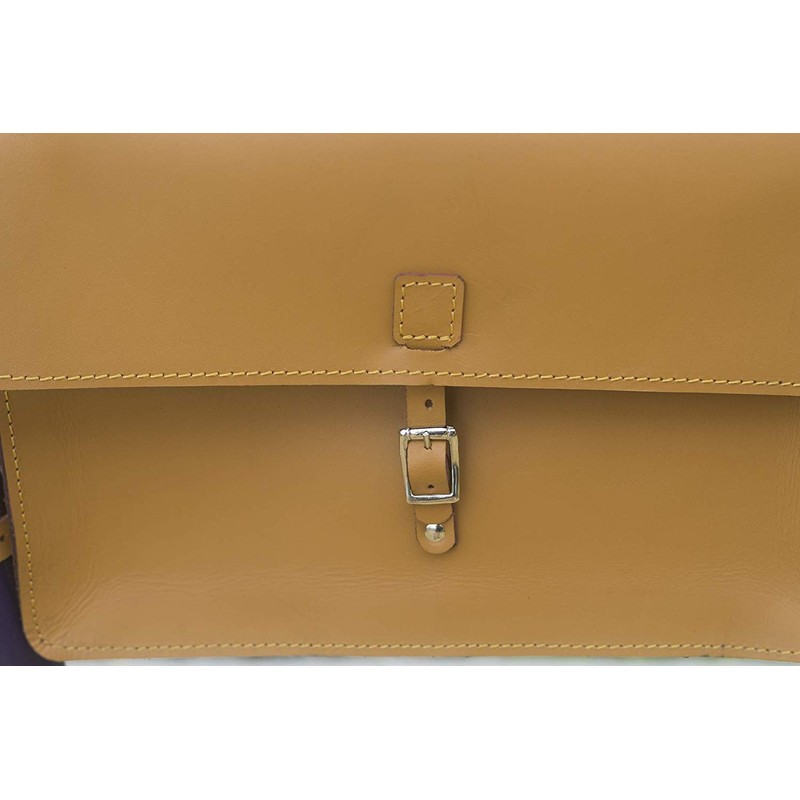 London Craftwork Classic Frame Satchel for Bicycle Genuine Leather Honey
