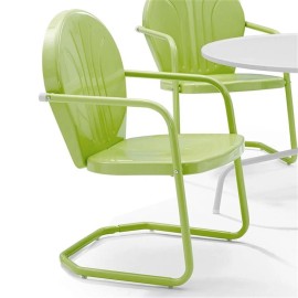 Afuera Living Industrial Steel Metal Patio Chair in Lime Gloss
