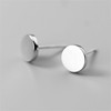 Sterling Silver Round Circle Disc Dot Unisex Stud Earrings (8mm