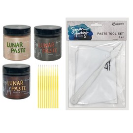 Simon Hurley Lunar Paste Bundle - Cookie Dough, Shady, Weeping Willow Lunar Paste - Includes 1 Palette Knife and 2 Scrapers - with Trebbies Detail Sticks