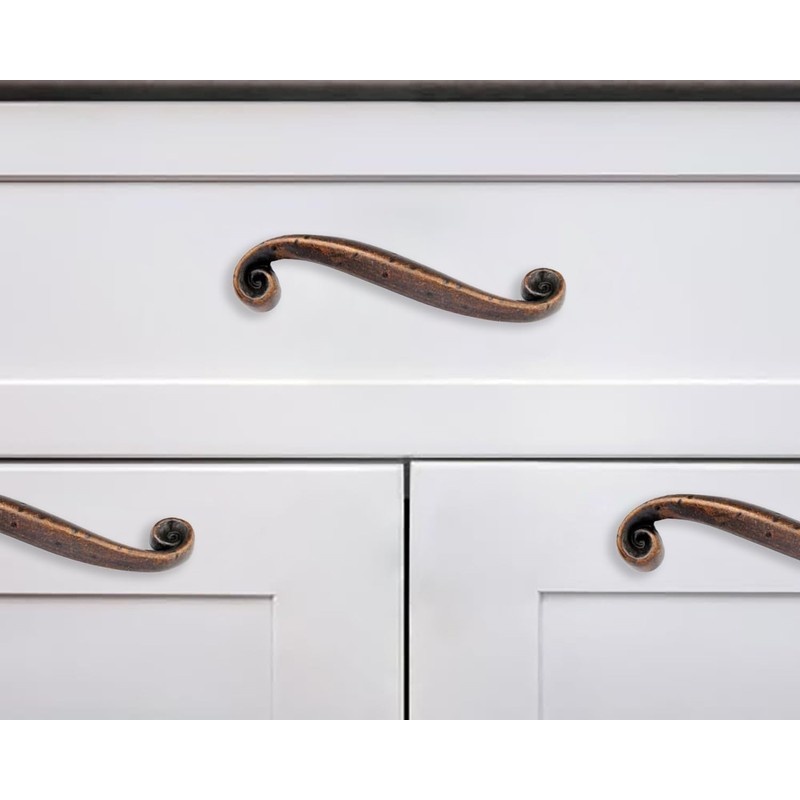 khtumeware 10 Pack Solid Core Kitchen Hammered Antique Copper Cabinet