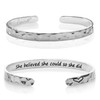 Carviell Graduation Gifts for Her 2024, Silver Cuff Bangle, She Believed She Could so She Did Bracelet, Class of 2024 Gift for Teens