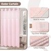 eachope no Hook Shower Curtain and Liner Set，Boho Style with
