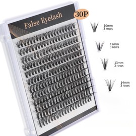 Fologoo 30D, 40D False Eyelash Set, 240 Eyelash Curler with Glue and Tweezers for Natural Volume. (New 40D 240 Cluster)