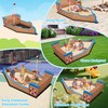 Large Pirate Ship Sandbox, Wooden Sand Box with Seat and