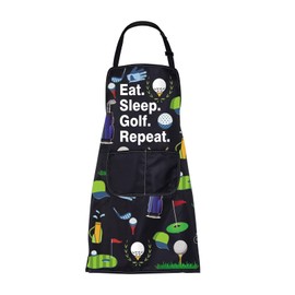 ENSIANTH Funny Golf Apron for Women Men with Pocket Eat Sleep Golf Repeat Cooking Kitchen Apron Golf Lover Gift for Golfer Apron (golf apron)