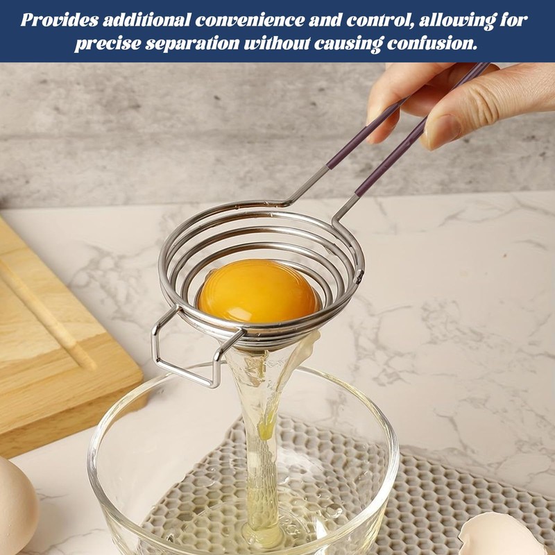 1Pcs Egg Separator Tool, 304 Stainless Steel Egg Separator Egg