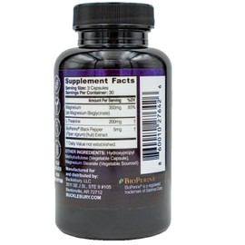 Bucklebury Magnesium Glycinate with L-Theanine Capsules Support Sleep, Bone, and Muscle - 90 Vegan Capsules