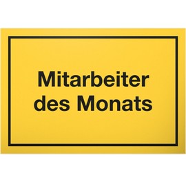 DankeDir! Mitarbeiter des Monats - Sign Saying 30 x 20 cm Funny Gift Idea Office Joke Item Funny Gift Colleague Birthday Gift Office Decoration