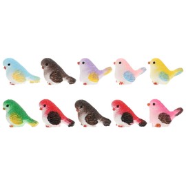 Frcolor Birds Figurines Small Birds Miniature Birds Set of 10 Birds Miniature Figurine Decoration Resin Birds Figurine Toy Dollhouse Animals Miniature Birds Garden Statue Garden Micro Landscape Flower Pots Garden Decor