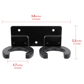 Geekria for Creators Microphone Wall Mount Holder, Wired and Wireless Mics Storage Hanger, Space-Saving Design for Home, Office, Recording Studio, Easy Installation (Two Seater/Black)