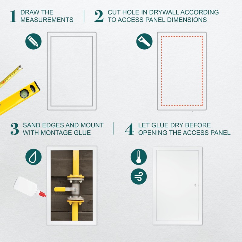ECOPRO VENT 12" x 20" White Metal Access Panel. Service