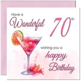 70th Birthday Card for Women - Ladies Elegant Birthday Cards for 70 year old woman Seventy, Seventieth Mum Sister Grandma Aunt Niece Nanny for her Mother Wife Girlfriend