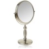 Floxite Dual sided 1x and 15x Vanity Mirror, Brushed Nickel