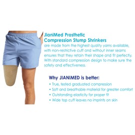 JianiMed Prosthetic Stump Shrinkers–Above Knee, 35cm, Compression, 20-30, Amputee Socks, Trendy, Taiwan Excellence L