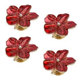 Geesatis Geesatis Vintage Knobs Sturdy Home Decor Handles Cabinet Knobs Drawer Knobs Closet Knobs Door Pulls, Flower Red, with Mounting Screws