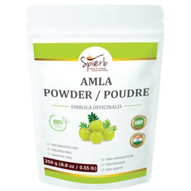 Spierb Amla Powder (250g / 8.8oz / 0.55lb) – Pure Emblica Officinalis Powder – Natural Herbal Hair Conditioner for Hair & Scalp Care – Resealable Pack