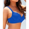 Blue Women Underwire Bikini Top - Push Up Swim Top