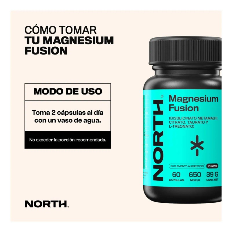 North Magnesio Fusion Glicinato Bisglicinato Metamag Citrato Taurato Treonato Alta