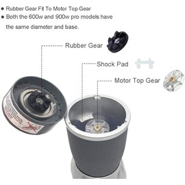 Spare Parts for Nutribullet Blenders, 2 Top Base Gear and 2 Rubber Base Gear, 6 Rubber Bush Compatible Parts For Nutribullet 900W/600W