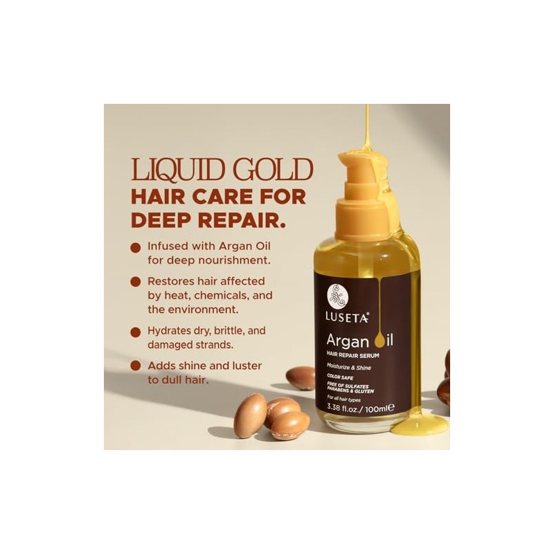 Luseta Beauty Argan Oil, 3.9 Ounce