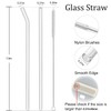 8 Pack Reusable Straws - 4 Long Glass Straws and