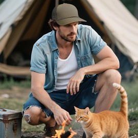 Croogo Mesh Back for Men Women Adjustable Snapback Hat Cotton Baseball Caps Breathable Sun Hat,Army Green-DTK241