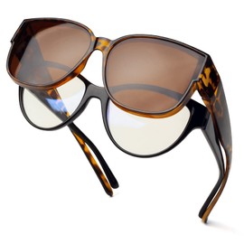 Face Shadow Polarised Over Sunglasses for Women Over Normal Glasses, Over Glasses for Glasses Wearers, UV400 Protection, Oversized, Ultra Light, Driving, Fishing, Xl-gradient purple frame/gradient