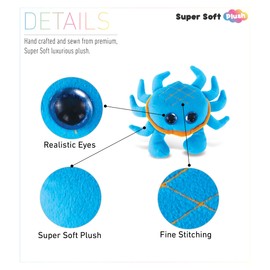 DolliBu Plush Crab Stuffed Animal - Soft Huggable Big Eyes Blue Crab, Adorable Marine Life Playtime Crab Plush Toy, Cute Sea Life Cuddle Gift for Kids & Adults - 6 Inch