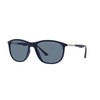 Emporio Armani Men's EA4201 Square Sunglasses, Matte Blue/Dark Blue Polarized,