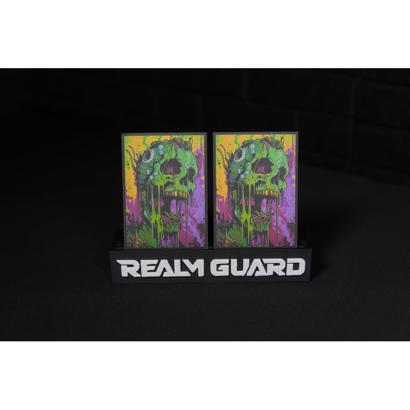 Realm Guard 100ct Textured TCG/MTG Art Card Sleeves (Melting Skull)
