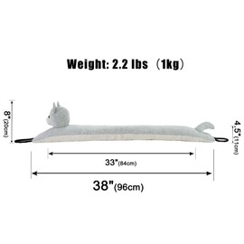 Marwood Under Door Draft Stopper Decorative Wind Stopper 38 inch for Door & Window, Weighted Animal Air Draft Stopper Snake Noise Blocker for Bottom of Door with Hanging Loops - Grey Cat