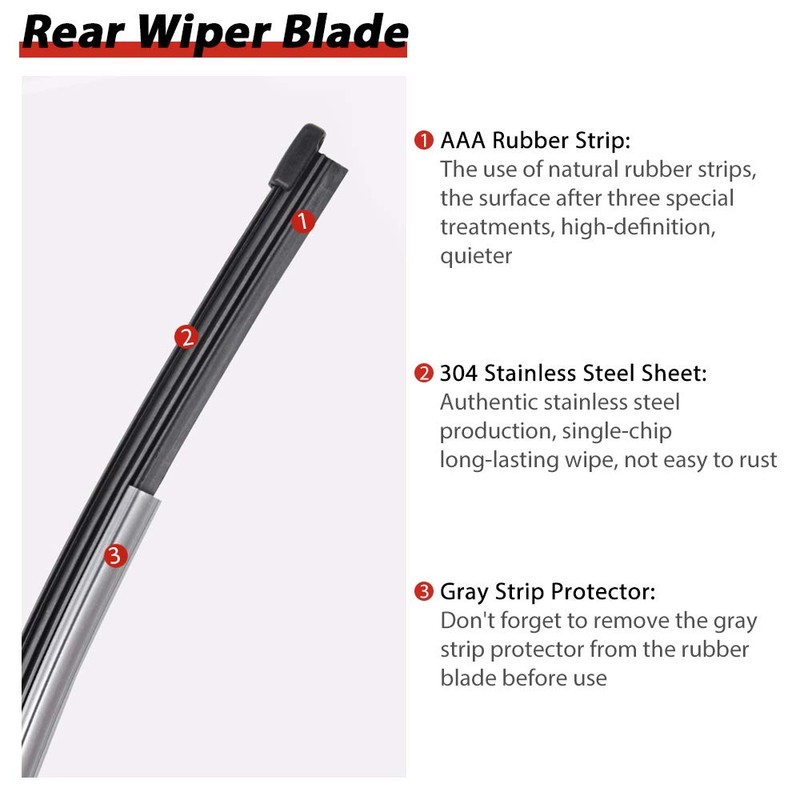 Replacement for Ford Explorer 2011-2023, Rear Windshield Wiper Arm Blade