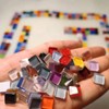 Glass Mosaic Tiles, 200 g, Bulk Square Glass Stones, Glass
